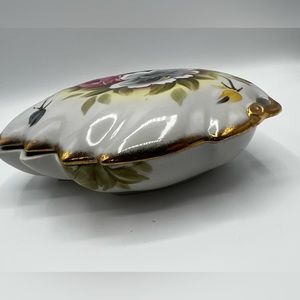 Vintage Lenwile China Hand Painted Floral Trinket Box w/ Lid  Ardalt Japan